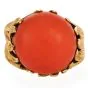Cartier Circa 1970 Vintage 18K Gold Red Coral Cocktail Ring