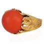 Cartier Circa 1970 Vintage 18K Gold Red Coral Cocktail Ring