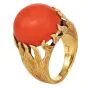 Cartier Circa 1970 Vintage 18K Gold Red Coral Cocktail Ring