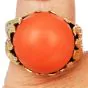 Cartier Circa 1970 Vintage 18K Gold Red Coral Cocktail Ring