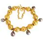 Jean Mahie 22K Yellow Gold Cultured Baroque Gray Pearl Bracelet
