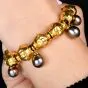 Jean Mahie 22K Yellow Gold Cultured Baroque Gray Pearl Bracelet