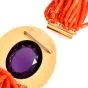 1970s Multi Strand Red Natural Coral Necklace with Jumbi Amytyst Clasp