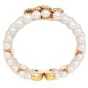 Diamond Flower 5Rows Pearl 18K Yellow Gold Cuff Bracelet |Dover Jewelry|