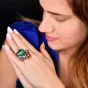 Seaman Schepps 18K Yellow Gold Cabochon Ruby, Emerald, Sapphire & Diamond Ring