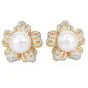 1980s  10mm Pearl & Pave Diamond Platinum Clip-Back Earrings|Dover jewelry|
