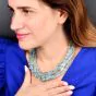 Verdura Multi-Strand Aquamarine Beads Necklace in 18K White Gold |Dover Jewelry|
