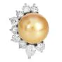 11mm Golden Southsea Pearl 18K White Gold Statement Earrings |Dover Jewelry|