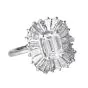 GIA Certified Emerald Cut Diamond Platinum Cocktail Ring|Dover Jewelry|