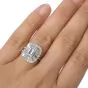 GIA Certified Emerald Cut Diamond Platinum Cocktail Ring|Dover Jewelry|