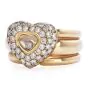 Chopard Happy Diamond 18K Gold Pave Heart Wide Cocktail Ring