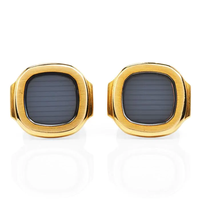 Patek Philippe Vintage Nautilus 18k Gold Balck Gray Cufflinks