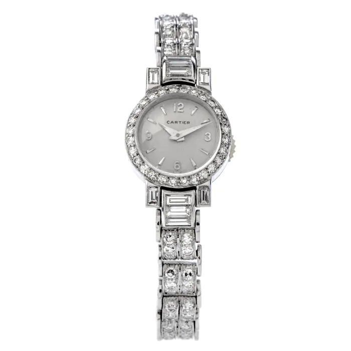 Cartier Ladies Vintage Diamond Platinum Swiss Watch