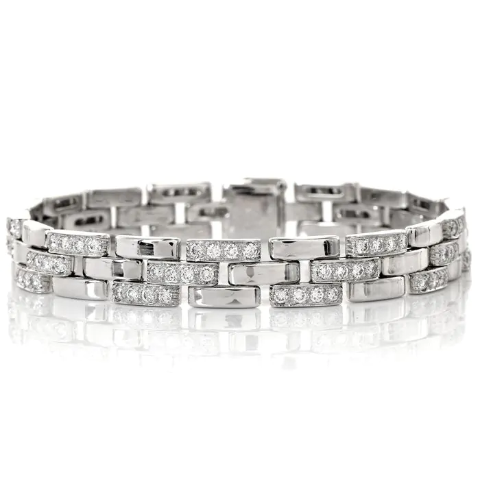 White Gold Cartier Diamond Bracelet Dover Jewelry