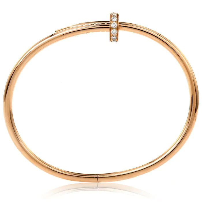 Cartier Juste Un Clou Diamond 18K Gold Nail Bangle Bracelet