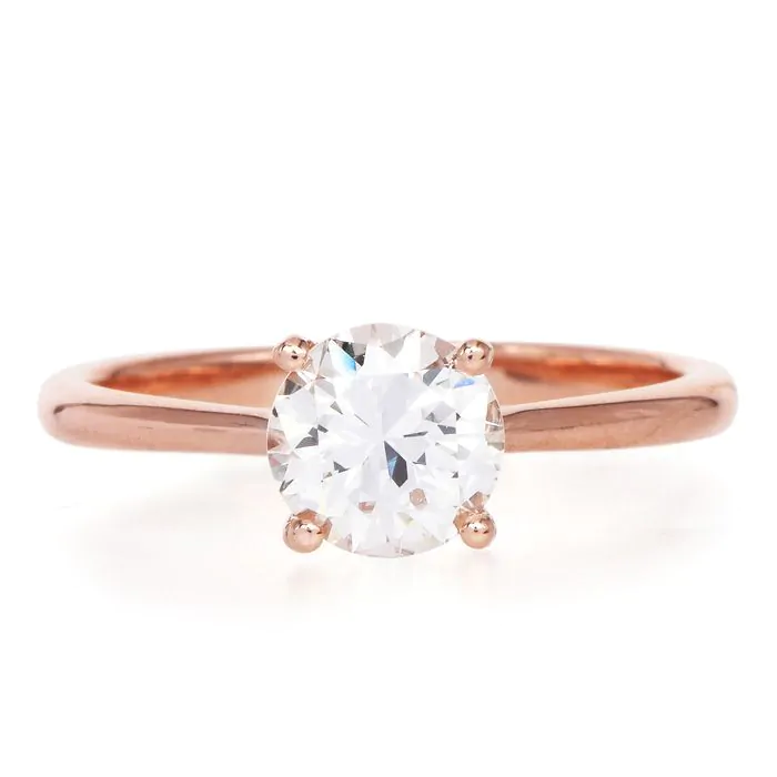 GIA 1.16 J VS1 Carat Round cut Diamond Rose Gold Solitaire Engagement Ring