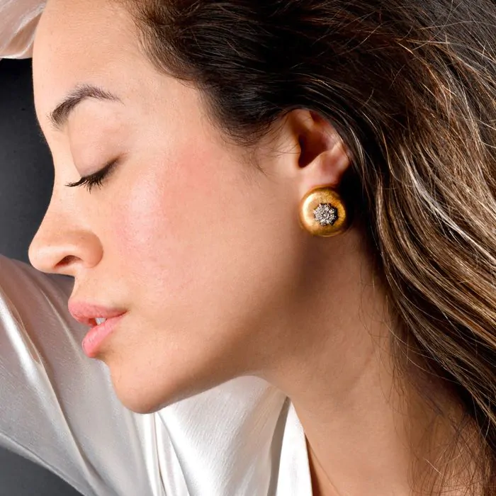 Large button earrings deals
