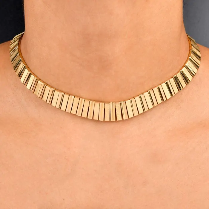 Vintage Cartier Swiss Cleopatra 18K Yellow Gold Choker Necklace