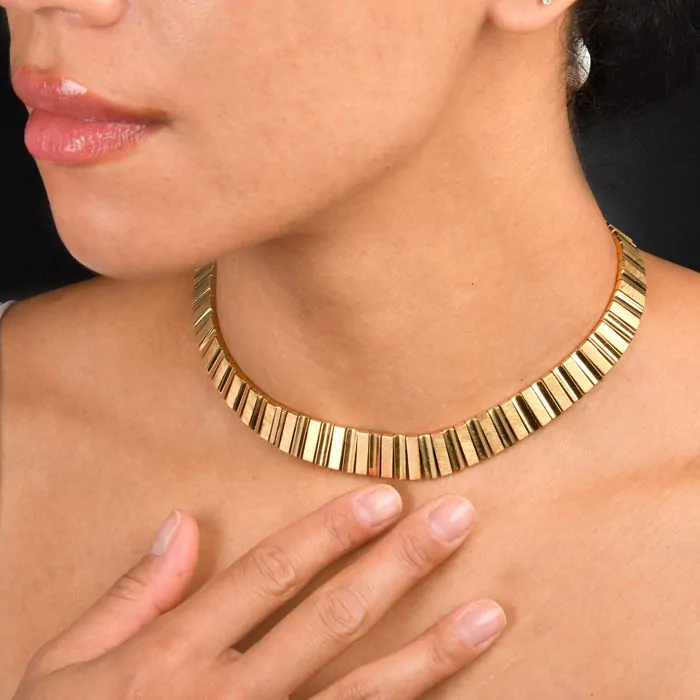 Vintage Cartier Swiss Cleopatra 18K Yellow Gold Choker Necklace