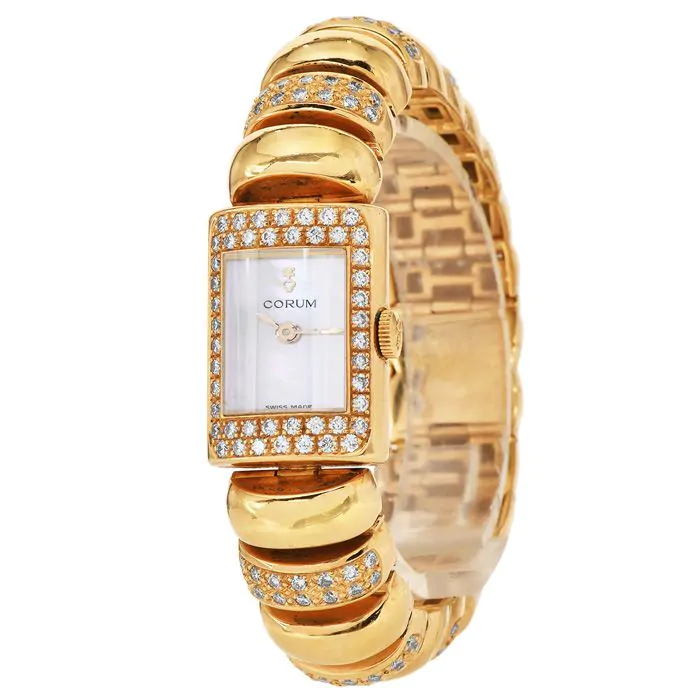 Corum Mother of Pearl 18K Gold Diamond Quartz Ladies Watch