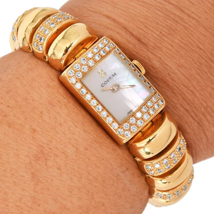 Corum Mother of Pearl 18K Gold Diamond Quartz Ladies Watch