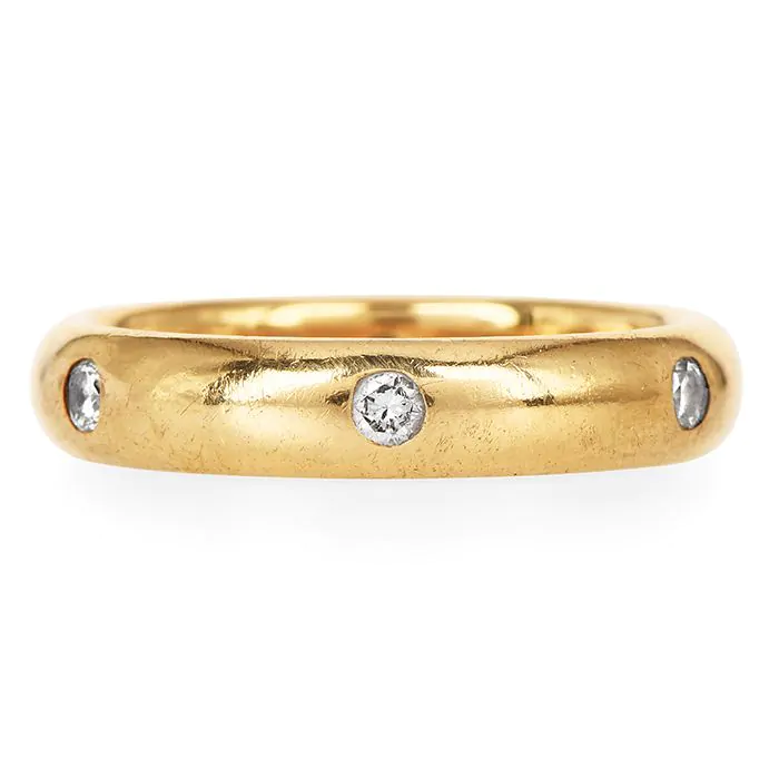 Cartier Diamond Stella 18k Gold Band Ring Estate Jewelry Dover Jewelry l