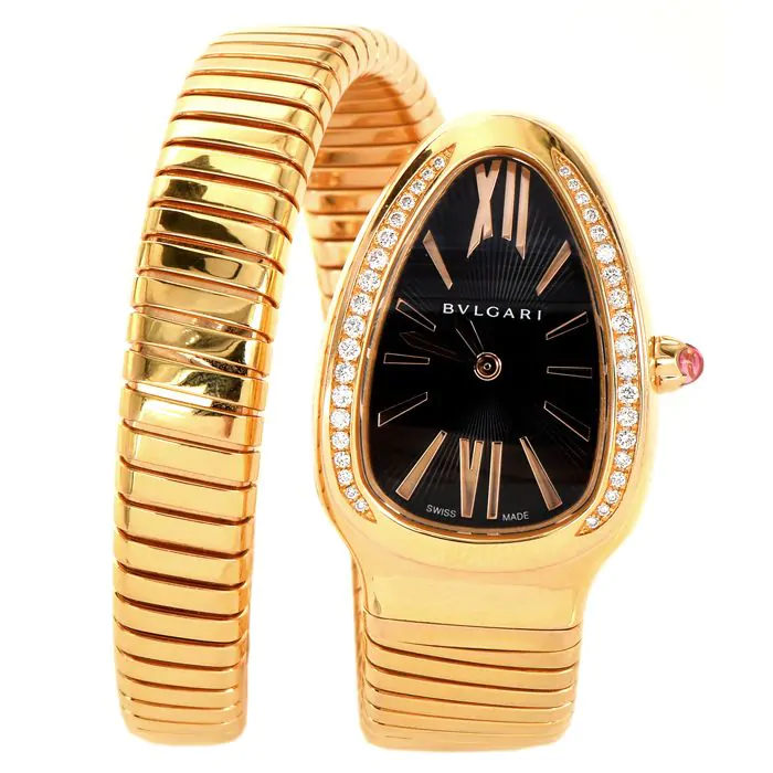 Diamonds 18K ☆BVLGARI☆ BVLGARI BVLGAR TUBOGAS M ウォッチ♪ BVLGARI Serpenti Tubogas Rose Gold, Stainless Steel