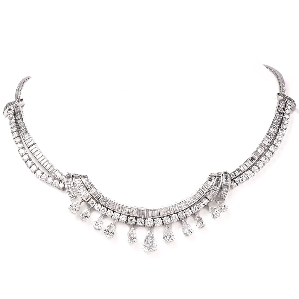 vintage diamond chocker Estate Diamond necklace Diamond necklace Vintage Diamond chocker Platinum necklace 1960 s jewelry rivera diamond necklace diamond pendant necklace Diamond drop necklace