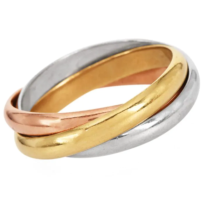 CRB4236000 - Trinity ring, classic model, semi-paved - White