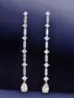Estate 6.00ctw Diamond 18K Gold Linear Tear Drop Long Earrings