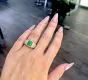 Vintage Tiffany and Co. Diamond GIA Emerald 18K Gold Engagement Cocktail Ring