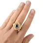Vintage Buccellati Diamond Sapphire 18K Statement Ring - Dover Jewelry