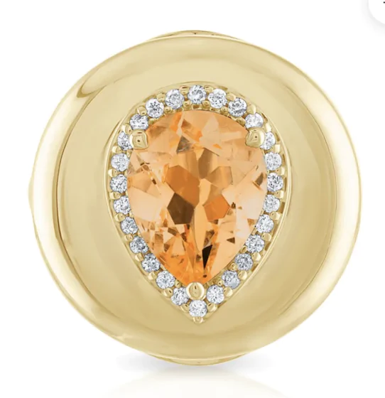 Citrine Diamond Dome Ring