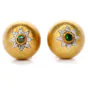 Buccellati 18K Yellow Gold Emerald Dome Shape Button Earrings
