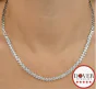 Estate 5.78cts Diamond 18K Gold Choker Chain Link Necklace 