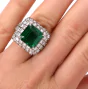 Exceptional 13.67ct Emerald Diamond Platinum Estate Cocktail Ring l Dover Jewelry