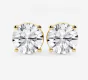 GIA 3.02cttw Diamond 14K Yellow Gold Screwback Stud Earrings