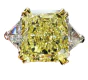 GIA 7.09cts Fancy Yellow Diamond Platinum Engagement Ring