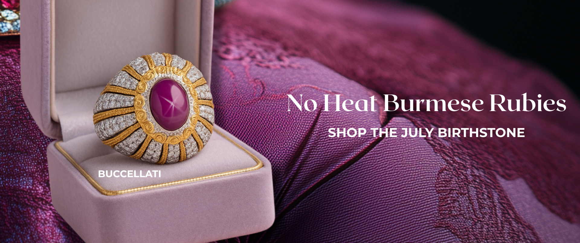 Mario Buccellati GIA No-Heat Burma Ruby & Diamond Dome Cocktail Ring – Platinum & 18K Gold DOVER JEWELRY