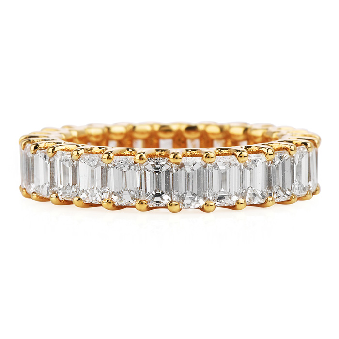 Baguette Cut Diamond Half Eternity Ring 1.52ct in 18ct White Gold - Baguette  and Brilliant Cut, Three-Row, Claw Set | Pragnell